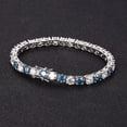 thumbnail image 2 of 6-9 Inches Round Cut Royal Blue Moissanite Tennis Bracelet for Women 5MM D Color VVS1 S925 Sterling Silver Lab Created Diamond Tennis Bracelet Perfect for Daily Wear, 2 of 7