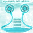 thumbnail image 6 of Portable Neck Fan, Rechargeable Battery Fan, Hands-free Design with 6 Speeds, 360° Adjustable High Flexibility Wearable Fan for Home Office Workout Travel, 6 of 7
