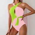 thumbnail image 4 of Traje de baño de una pieza para mujer, traje de baño deportivo ajustado con bloques de color a la moda para mujer, traje de baño de moda playera para mujer, trajes de baño de una pieza para mujer, tra, 4 of 5