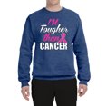 thumbnail image 2 of I'm Tougher Than Cancer Unisex Crewneck Graphic Sweatshirt, Vintage Heather Blue, 3XL, 2 of 3