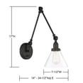thumbnail image 6 of Drake 1-Light Adjustable Wall Sconce in Matte Black, 6 of 6