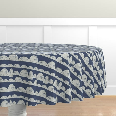 

Cotton Sateen Tablecloth 70 Round - Mountain Flowers Blue Mountains Australia Clouds Print Custom Table Linens by Spoonflower