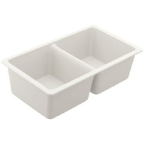 Moen Gg4012b Granite 33" Undermount Double Basin Granite Kitchen Sink - White