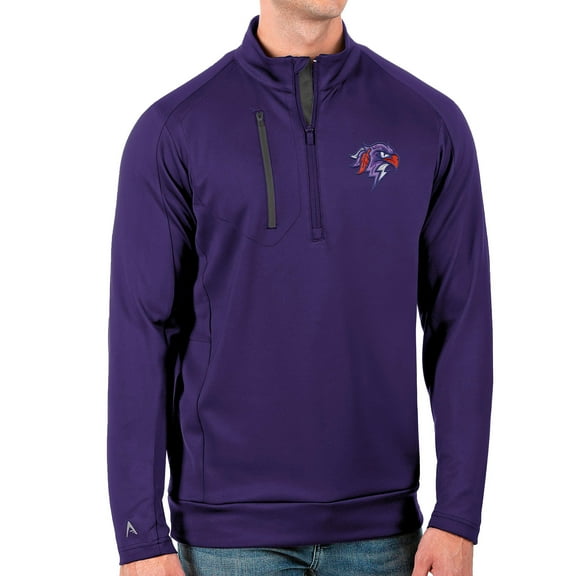 Men's Antigua Purple Halifax Thunderbirds Generation Quarter-Zip Pullover Top