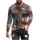 thumbnail image 2 of Blusas y camisas de manga larga con cuello redondo para hombre, blusas casuales de manga larga con cuello redondo, blusas estampadas, blusas de poliéster para hombre, 2 of 5