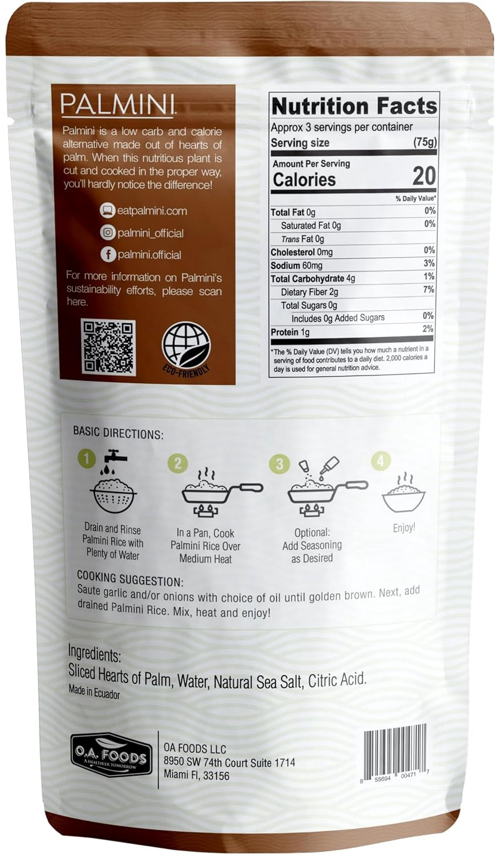Pack of 6, Palmini Hearts of Palm Rice, 12 oz