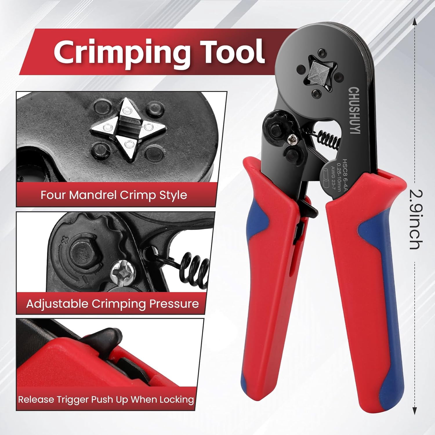 Crimping Pliers  Ferrule Crimping Tool with 1200PCS 0.25-10mm² Terminals Set for Ferrule AWG 24-8 Wire End Ferrule Connectors Can Be Used for Equipment Wiring Project