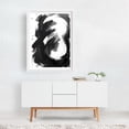 thumbnail image 2 of Abstract Face in Black and White - Painting Abstract Black and White Modern Art Minimalist Surrealism Geometric Line Art White Framed Wall Art Print 18 x 24 inches, 2 of 3