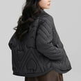 thumbnail image 3 of HTNBO Winter Down Puffer Jackets for Women Casual Short Quilted Jackets Fashion Button Cropped Bomber Padded Coats, 3 of 3