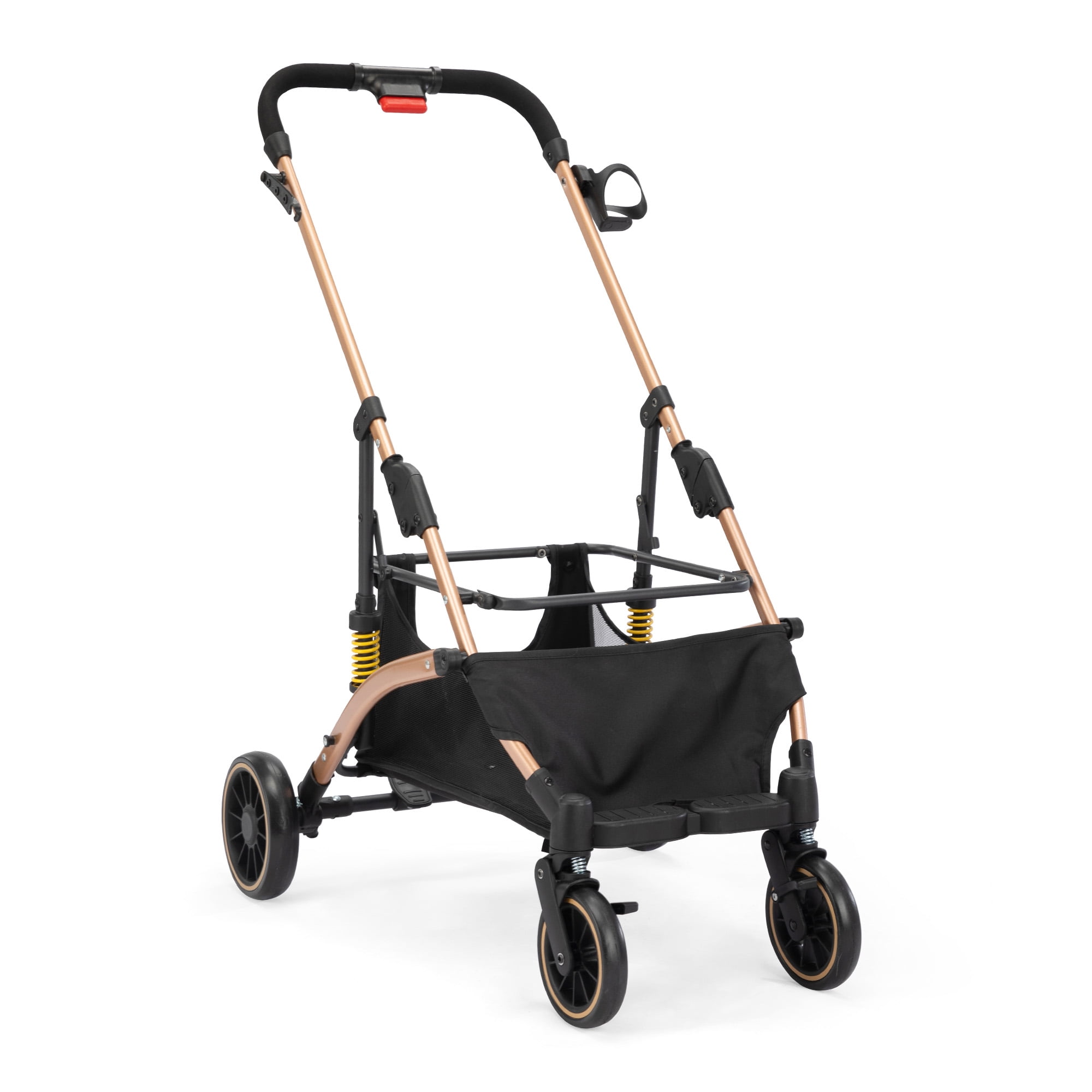 Pefilos 4 Wheels Pet Stroller Folding Lightweight Dog Stroller with Detachable Carrier & Storage Basket, Dog Cat Travel Stroller for Puppies, Doggies, Kitties, Black