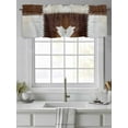 thumbnail image 2 of Collage Cowhide Valances for Windows Abstract Brown Seam Cow Leather Kitchen Valance Curtain Rod Pocket Small Curtains for Cafe Bathroom Laundry Basement 54" x 18", 2 of 8