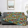 thumbnail image 2 of Yiaed Color Summer Print Blanket Throw Blanket Soft Cozy Flannel Blanket for Home Bed Sofa Couch Chair-50"x40", 2 of 6