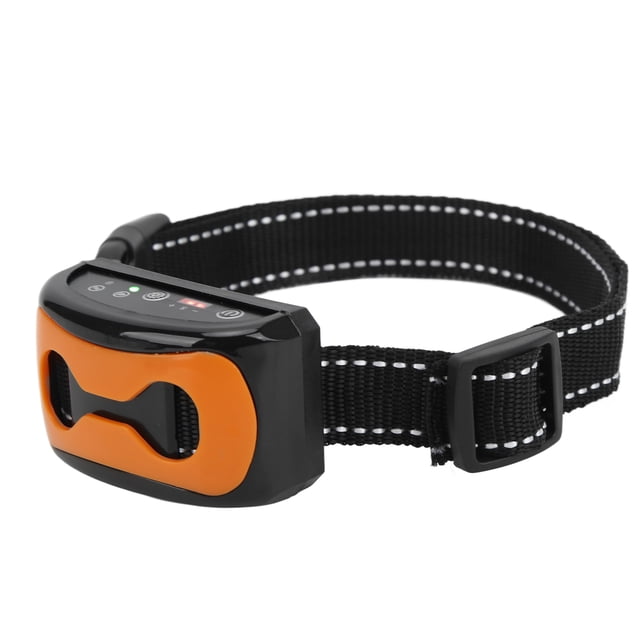 Dog Training Device, Dog Bark Collar Nylon Strap Accurate Detection Vibration Waterproof For Dogs Orange,Yellow