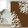 thumbnail image 2 of Small Stall Shower Curtain 36x72 Inch Narrow Half Size Coral Brown Bath Curtains Bathroom Decor White Coastal Ocean Marine Nautical Beach Waterproof Fabric Shower Curtain Set with Hooks 36 Inch, 2 of 6