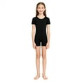 thumbnail image 2 of XIMIN Kids Girls One Piece Adaptive Clothes Anti-strip Romper Short Sleeves Solid Color Short Leg Jumpsuit Leotard Ballet Dance Gymnastic Active Bodysuit Unitard, 2 of 3