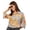 Blue & Yellow, variant on Moomaya Bishop Sleeves Collar Printed Rayon Shirt - Women's Stylish Shirt