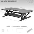 thumbnail image 5 of VIVO Black 48" Height Adjustable Standing Desk Monitor Riser, Sit Stand Tabletop, 5 of 6