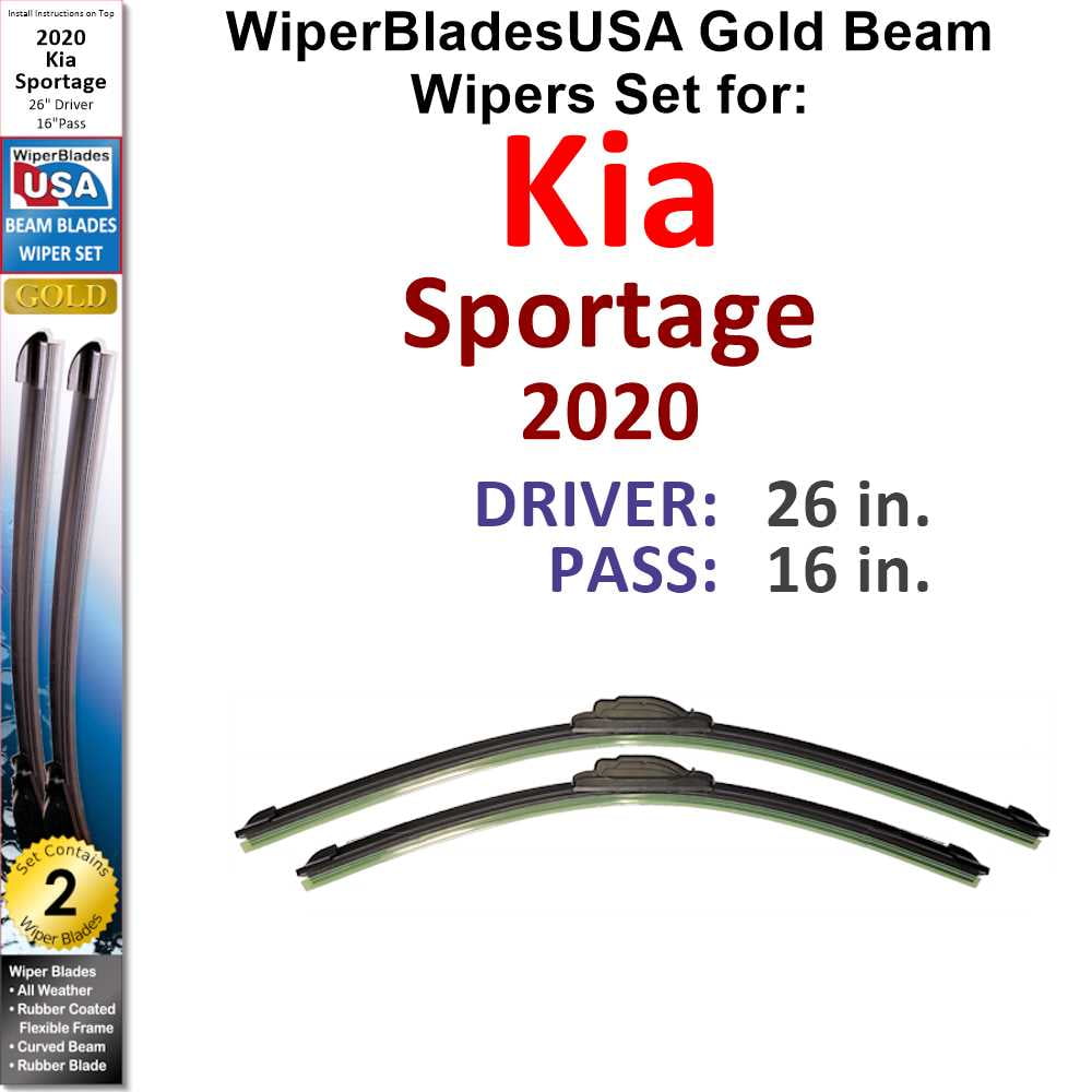 2020 Kia Sportage Beam Wiper Blades Wipers WBUSA (Set of 2)