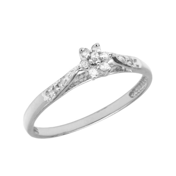 Sterling Silver Diamond Cluster Ring