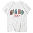 thumbnail image 4 of Womens Summer Tops Printing Short Sleeves Crew Neck Loose T Womens Summer Clothes,White,XL, 4 of 4