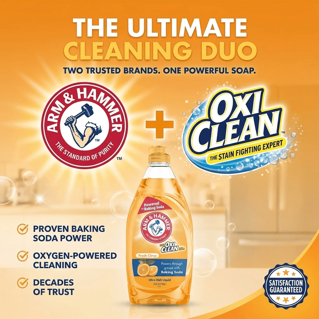 Arm & Hammer + Oxi Clean Ultra Dish Liquid Soap, Fresh Citrus, 64 oz