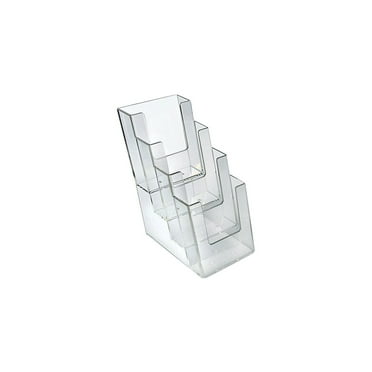 Azar Displays 252388 Four-Tier Four-Pocket Trifold Brochure Holder, 2-Pack