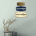 thumbnail image 3 of Fancy Restroom, Unisex Symbols Sign (Navy Blue / White) - Small, 3 of 4
