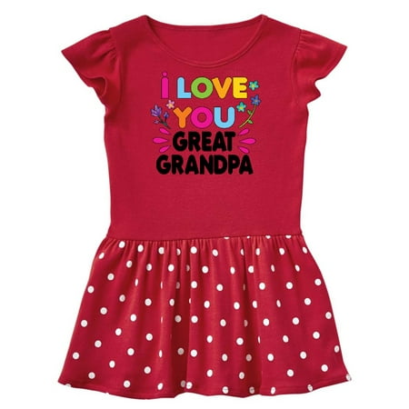 

Inktastic I Love You Great Grandpa with Flowers Gift Baby Girl Dress