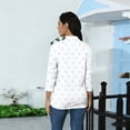 thumbnail image 6 of Zip-Front Polo Top for Women - Casual 3/4 Sleeve Blouse with Collar, Perfect for Golf, Tennis or Active Lifestyle Green 2XL, 6 of 7