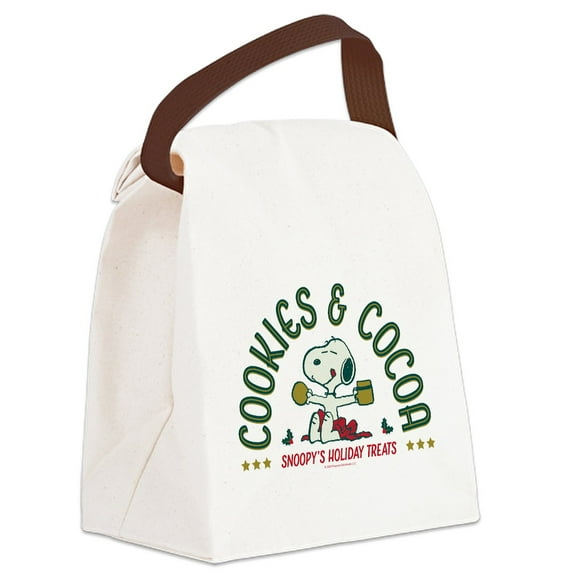 CafePress - Snoopy Cookies & Cocoa - Canvas Lunch Bag with Strap Handle