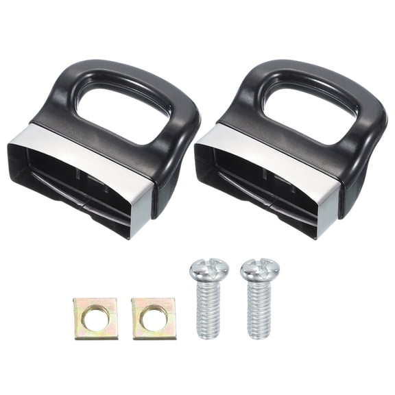Uxcell 2 Pcs Universal Replacement Pot Short Side Handles, Heat Resistant Pot Handles with Screws, Pressure Pan Handle Ear for Home Kitchen Cookware Kitchenware, Black