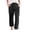 Black, variant on Women's High Waisted Cropped Linen Pants Straight Leg with Pockets Business