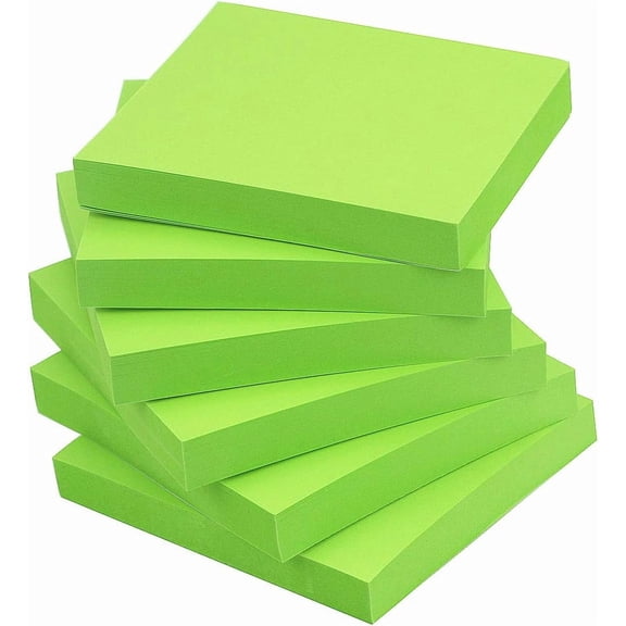 Sticky Notes 3x3 Self-Adhesive Sticky Notes, 6-pack, 100 notes per pack, brightly colored