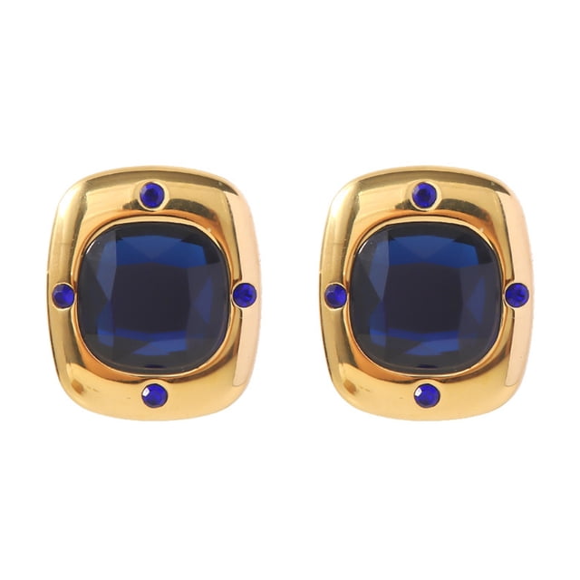 Qarigey Pendiente Fat Square Crystal Stones Pendientes de gota de acero inoxidable Classic Ear Pendant Aspecto exquisito Accesorios de joyería Ropa, zapatos y accesorios Miscelánea Qarigey AP017875-00
