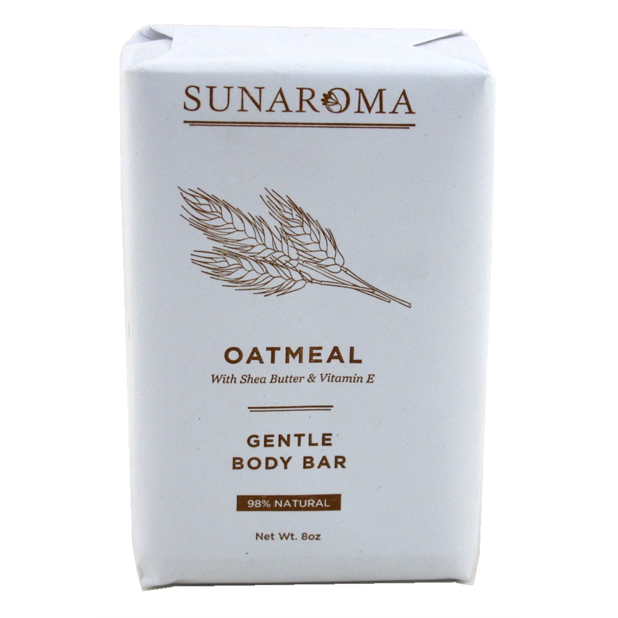 Sunaroma Oatmeal Bar Soap with Shea Butter & Vitamin-E 8 Ounce (Pack of 3)