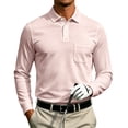 thumbnail image 2 of Qwertyu Men's Long Sleeve Polo Shirts Quick Dry Classic Soft Casual Collared Work Fishing Golf Shirt Complexion L, 2 of 8