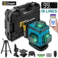 thumbnail image 2 of 16 Lines 4D Green Laser Level Self-Leveling 360° Horizontal Vertical Cross Line Laser Tool With Tripod, 2 of 7