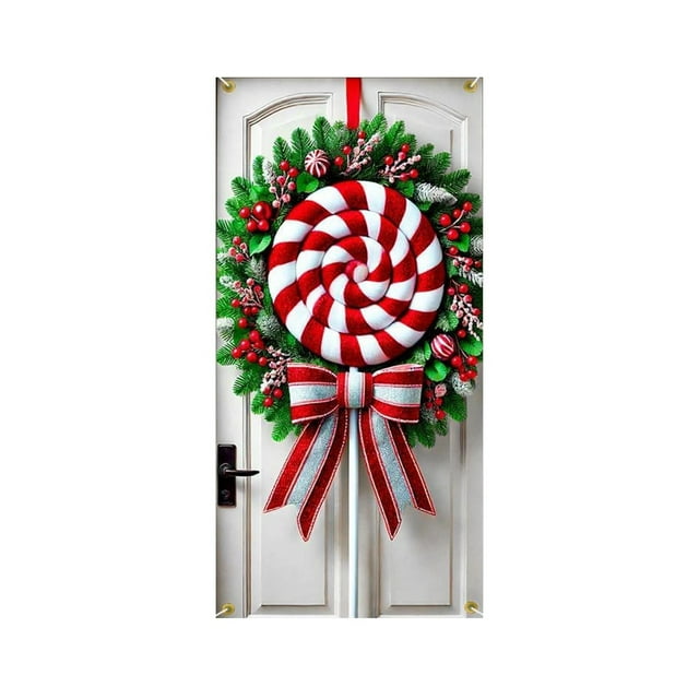 Bow Patterned Door Cover Decoration for Holiday Parties, Festive Door Banner with Easy Hang Rope, Celebration Hanging Cloth for Birthday and Valentine’s Day