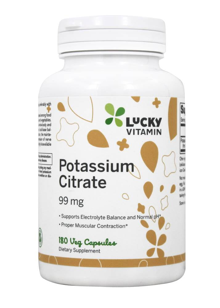 LuckyVitamin Potassium Citrate 99 mg. 180 Veg Capsules Walmart