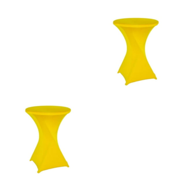 relayinert Versatile Elastic Cocktail Table Set Fitting For Any Occasion Hotel Wedding Party Table Cover yellow 2Set