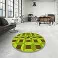 thumbnail image 4 of Ahgly Company Machine Washable Indoor Round Transitional Olive Green Area Rugs, 5' Round, 4 of 7