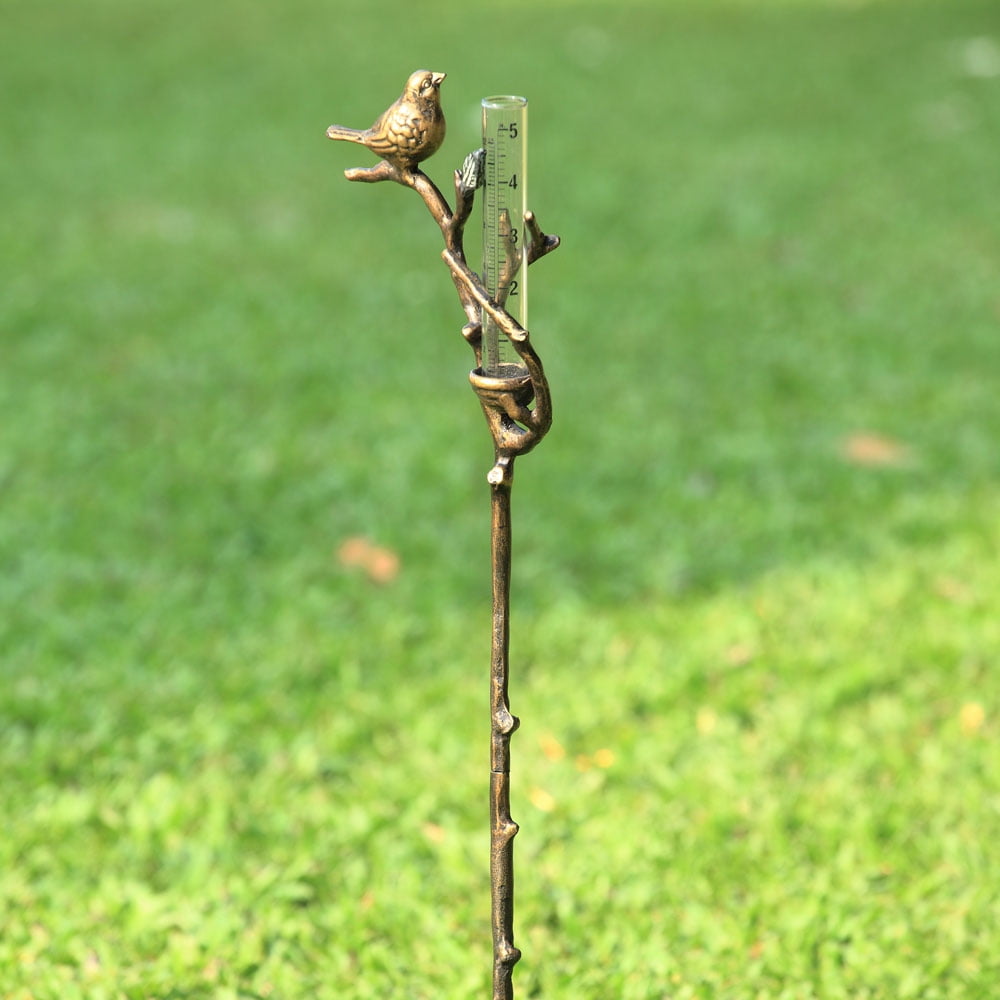 Bird and Nest Rain Gauge on Stand by SPI Home