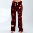 thumbnail image 5 of Pajama Pants Women Plush Fluffy Cozy Pj Bottoms Cute Heart Print Lounge Bottoms Winter Warm Fleece Sleepwear M, 5 of 5