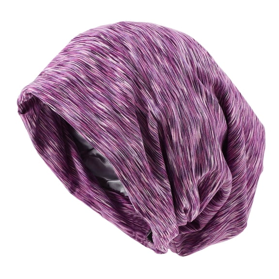 LOLIPPYY Cotton Night Sleep Cap with Satin Lining Adjustable Elasticity for Hair Protection and Comfort