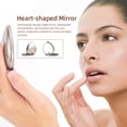 thumbnail image 2 of Mini Vintage Heart Elegant Makeup Mirror, Portable 1X/2X Magnifier (Silver), 2 of 7
