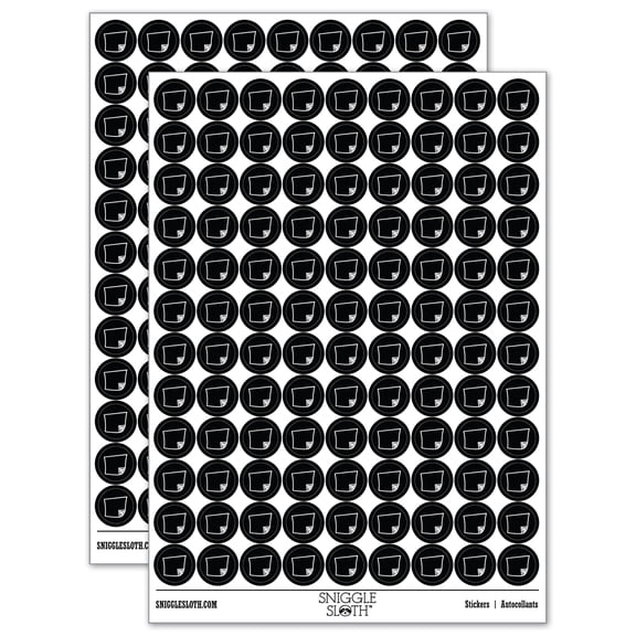 Paper Note 200 Round Stickers - Black - Gloss Finish - 0.50" Size