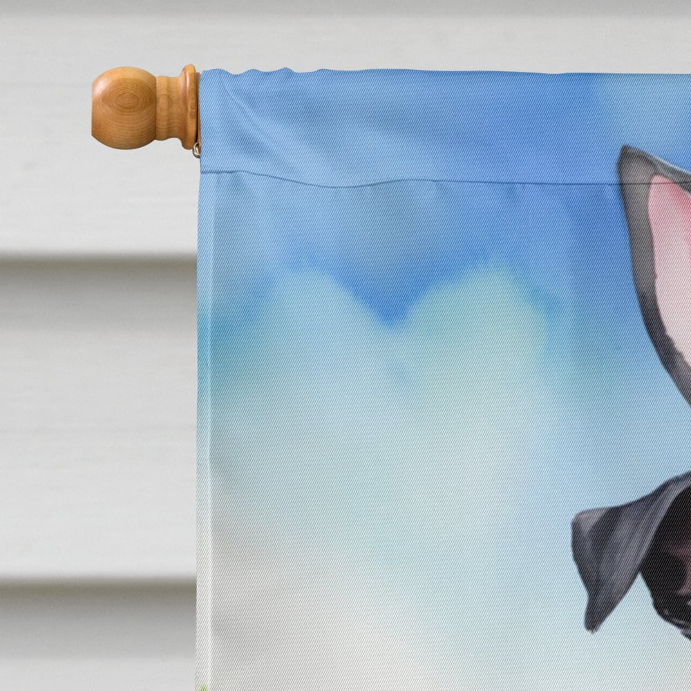 Schnauzer Easter Egg Hunt House Flag 28 in x 40 in