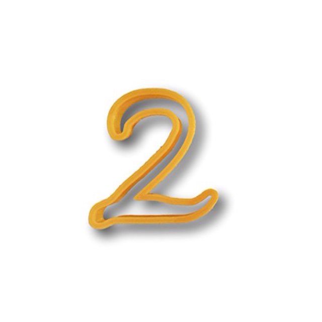 Number Two in Comic Font Cookie Cutter- Fast Shipping - Sharp Edges - Exceptional Quality