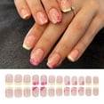 thumbnail image 2 of 24Pcs Press on Nails French Tip Square Nails Tips Designs Fake Nails Artificial Acrylic Nails Full Covers False Nails, 2 of 8