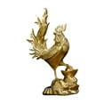 thumbnail image 4 of Figura de gallo, estatua de gallo, artesanía coleccionable, adorno, regalo de cumpleaños, pollo Dorado, 4 of 9